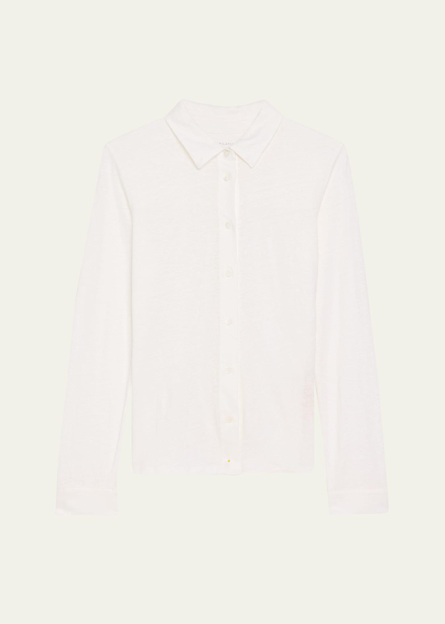 button-down stretch linen shirt