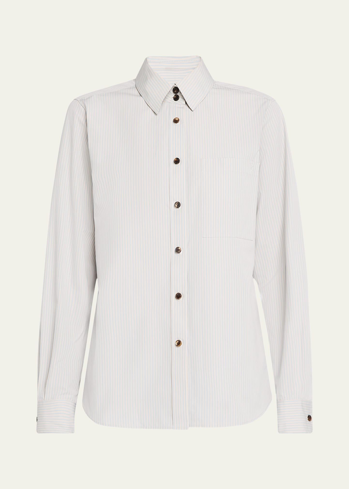 button-down striped cotton shirt