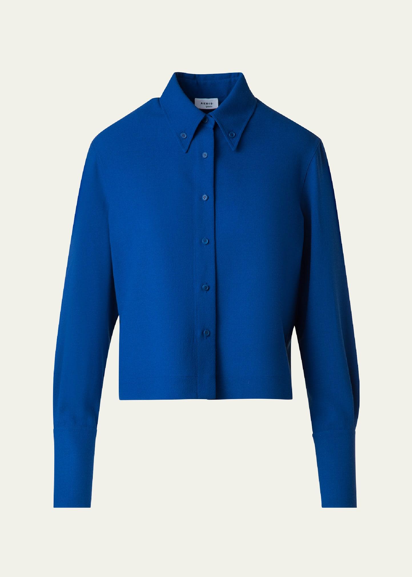 button down wool top