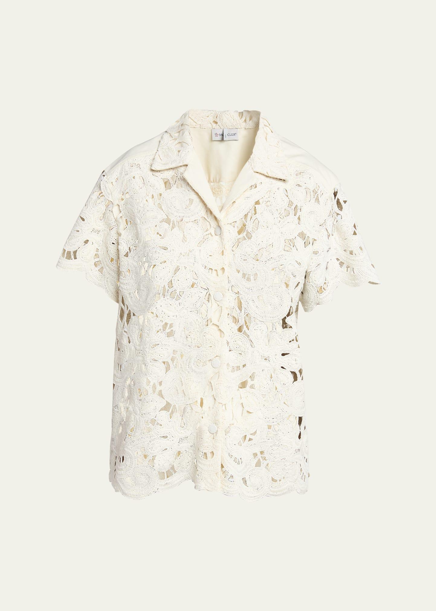 button-front crochet shirt