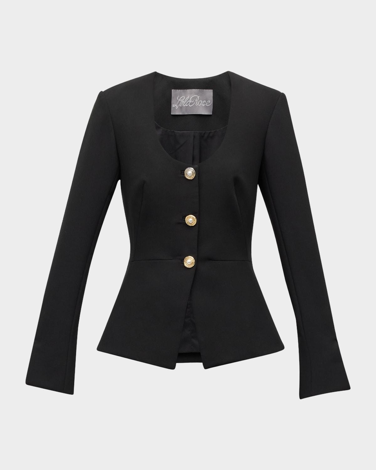 button-front long-sleeve top