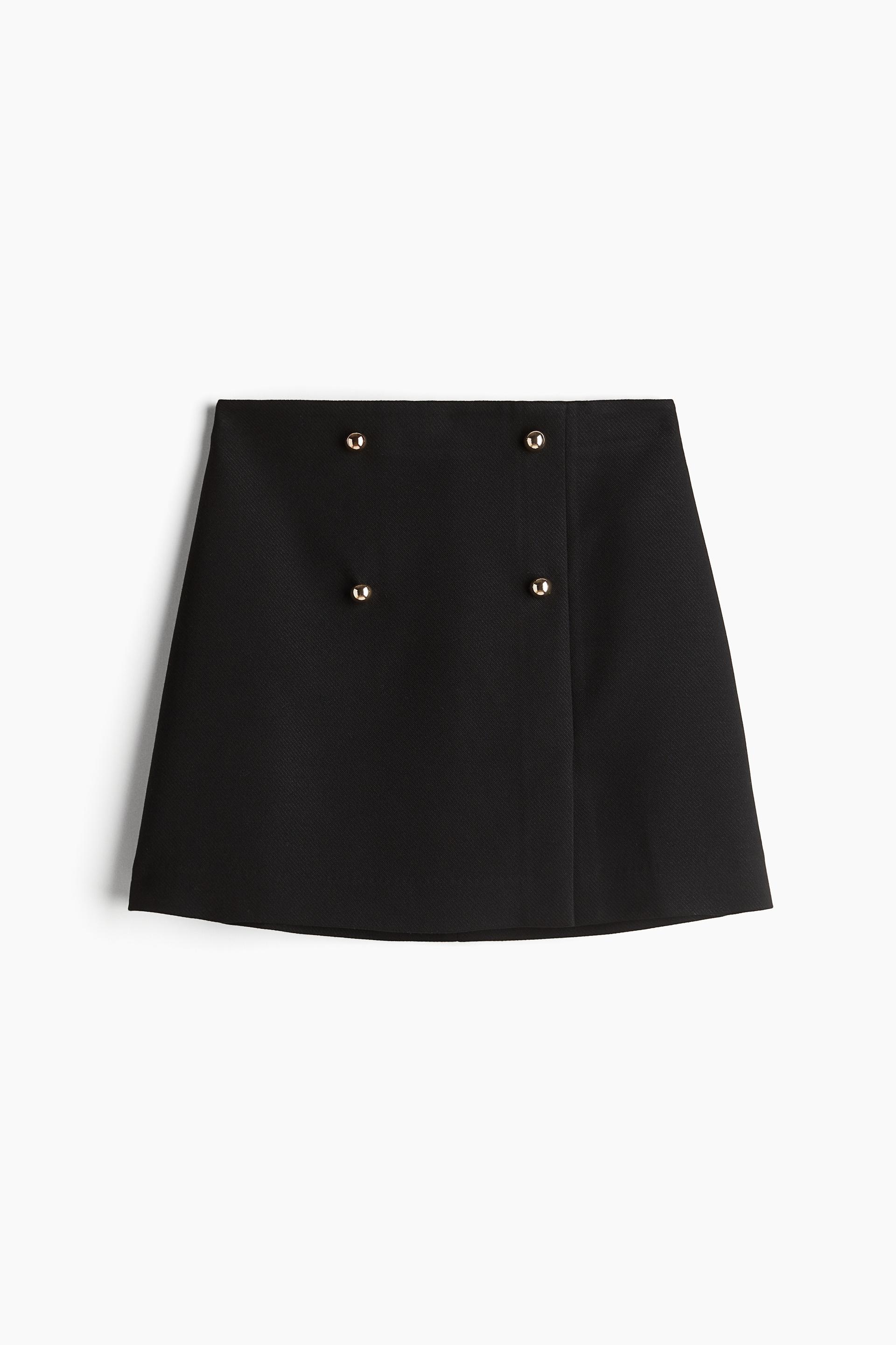 button-front mini skirt