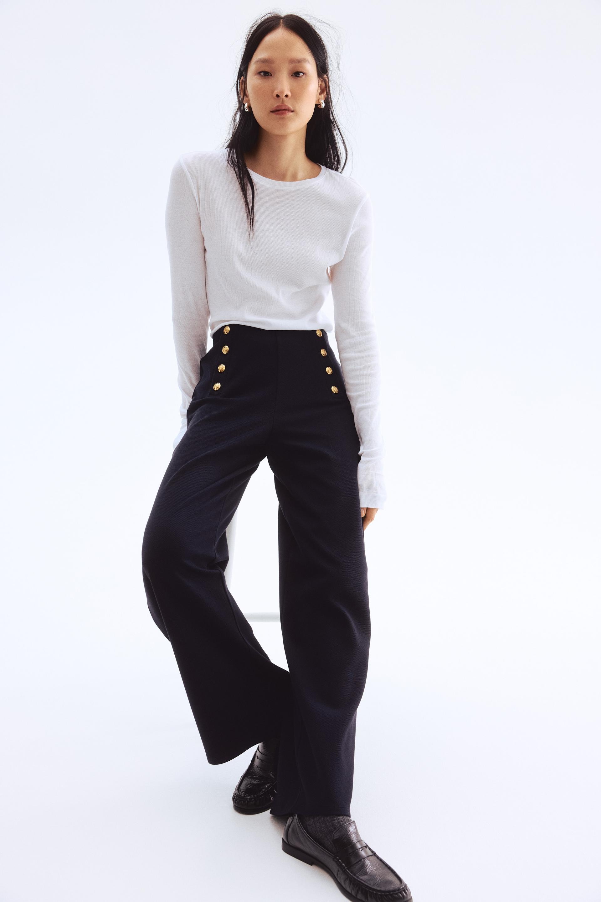 button-front pants