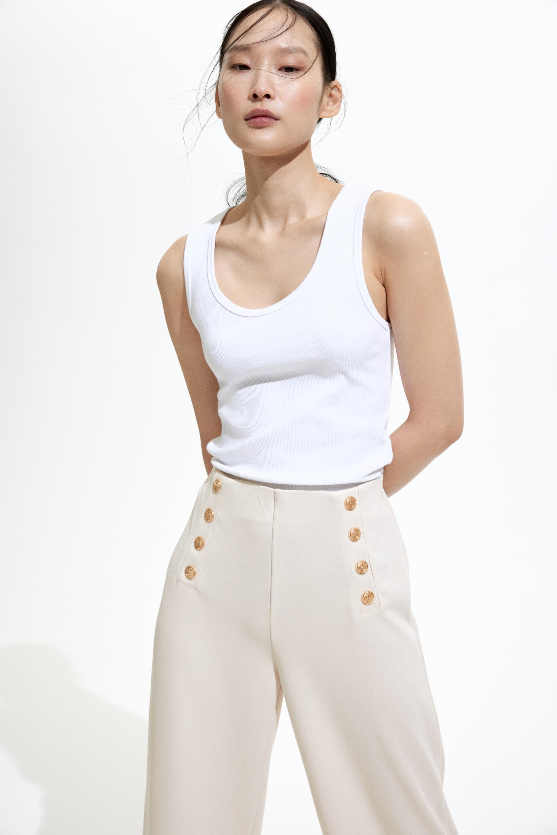 button-front pants