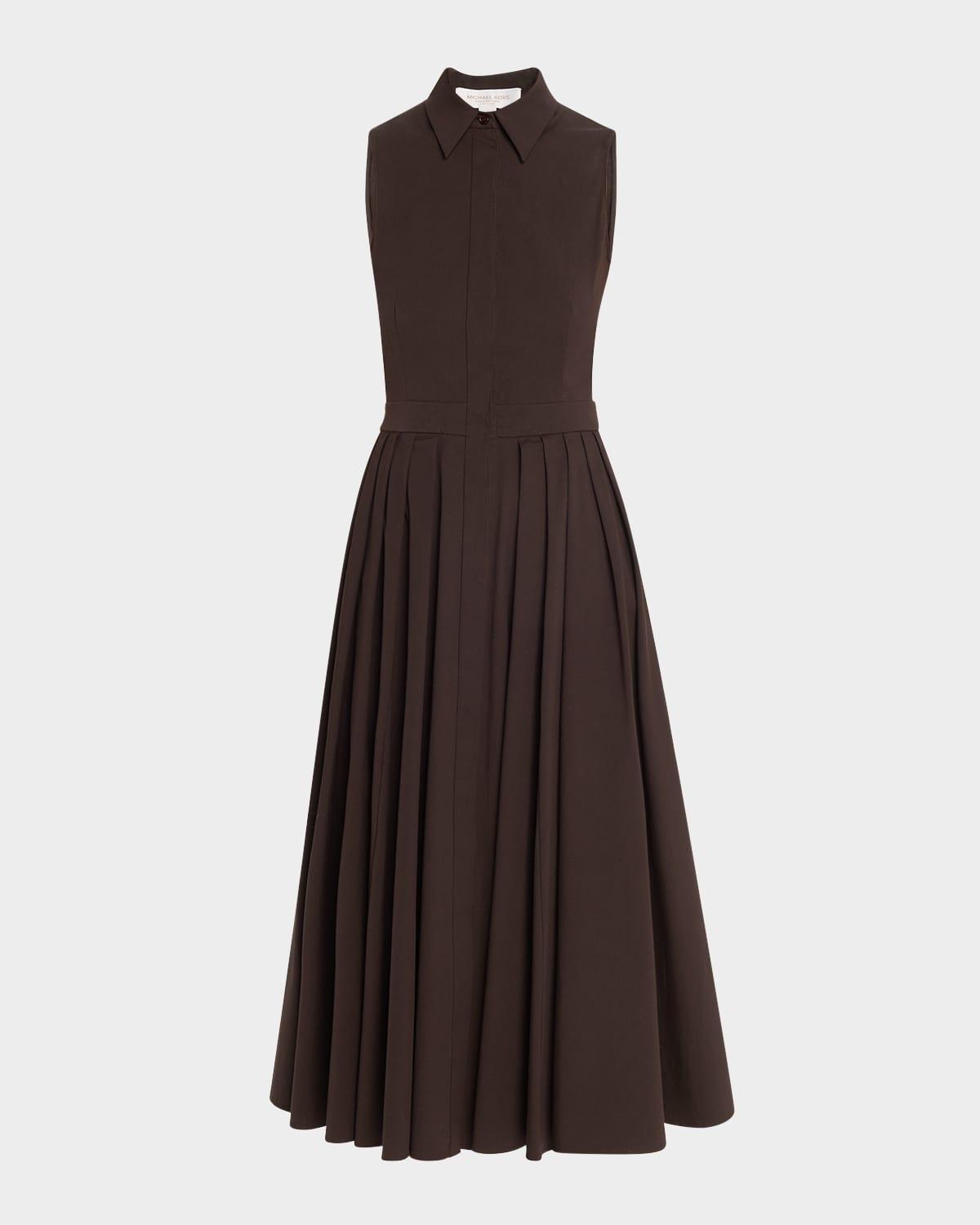 button-front poplin shirtdress