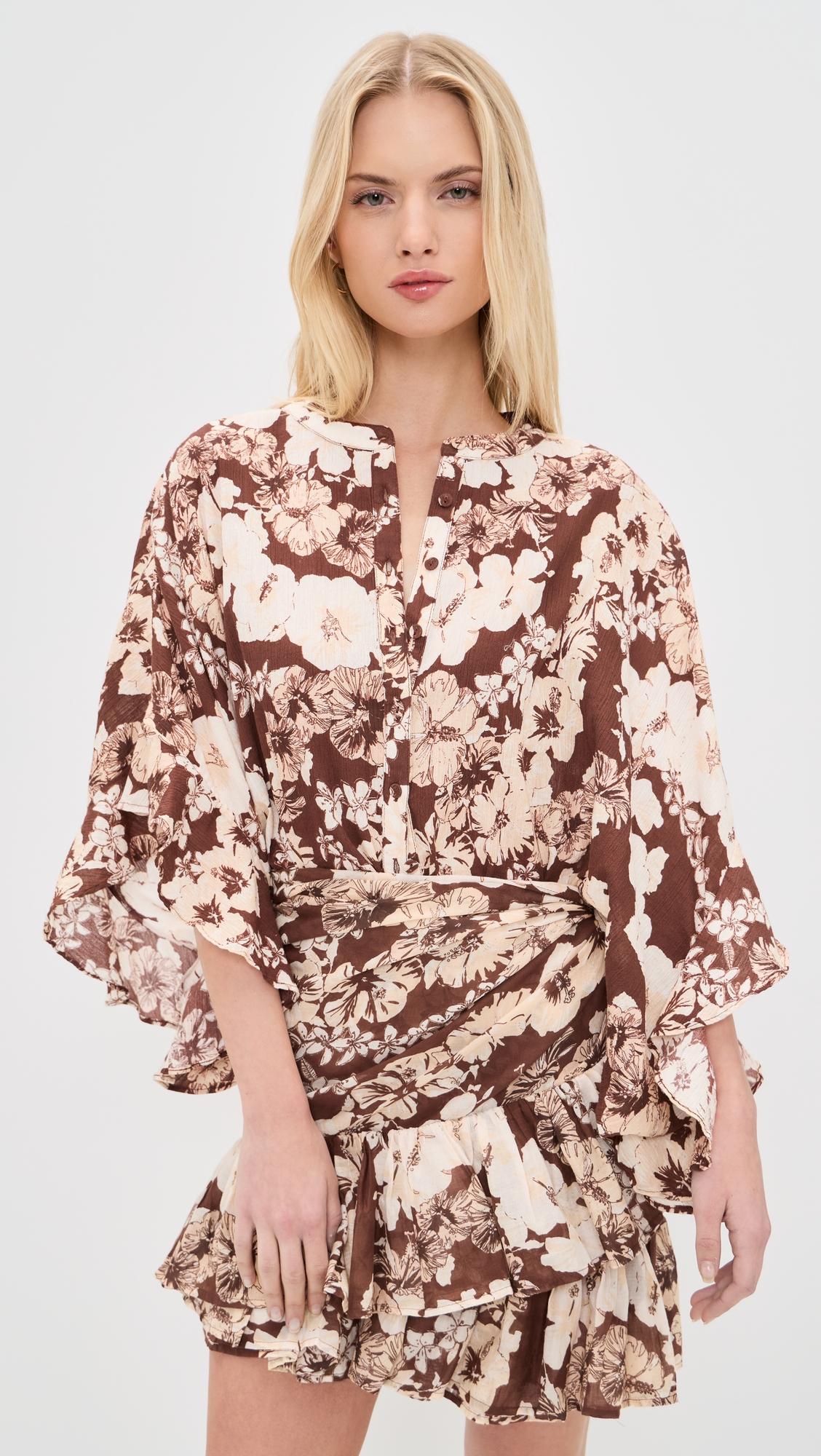 button front scarf top