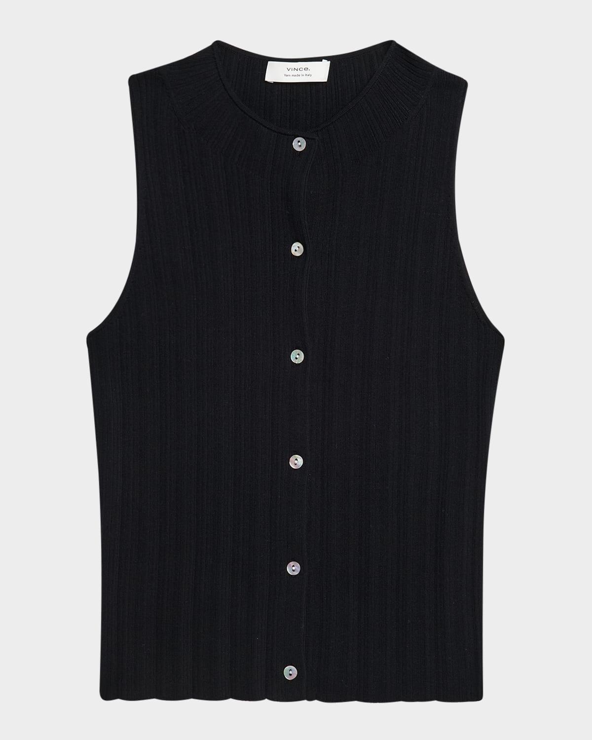 button-front shell sweater