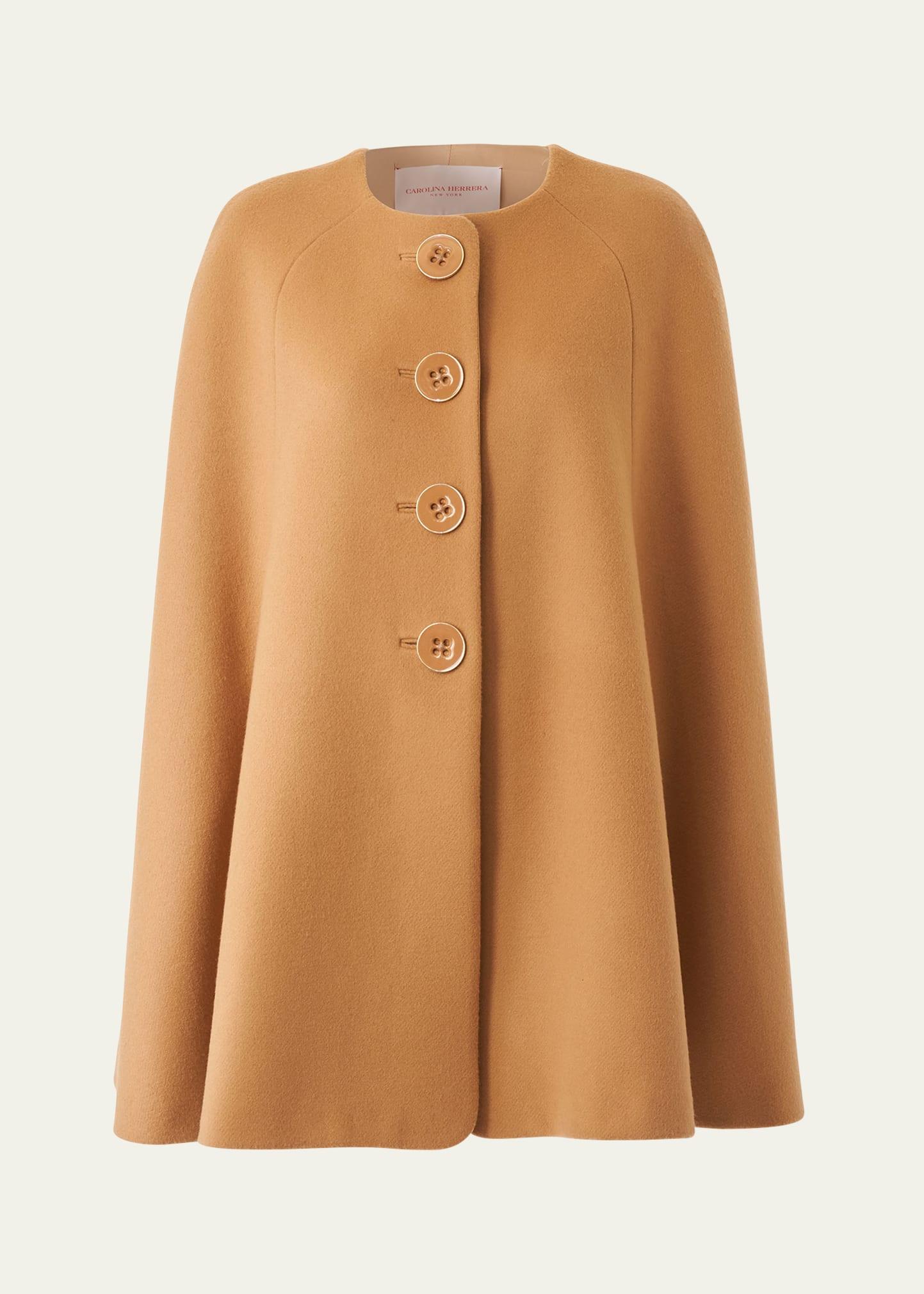 button-front wool cape