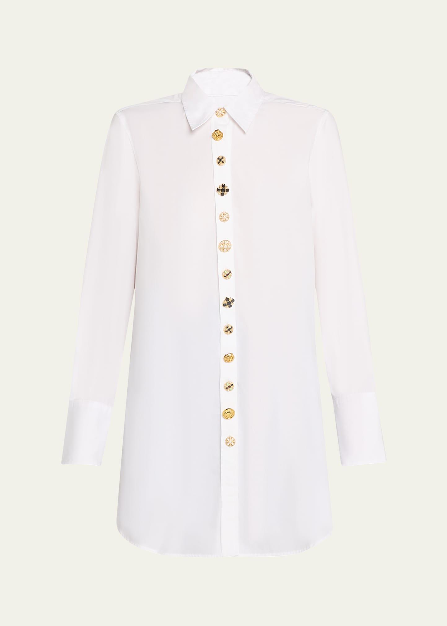 button luxe long classic shirt