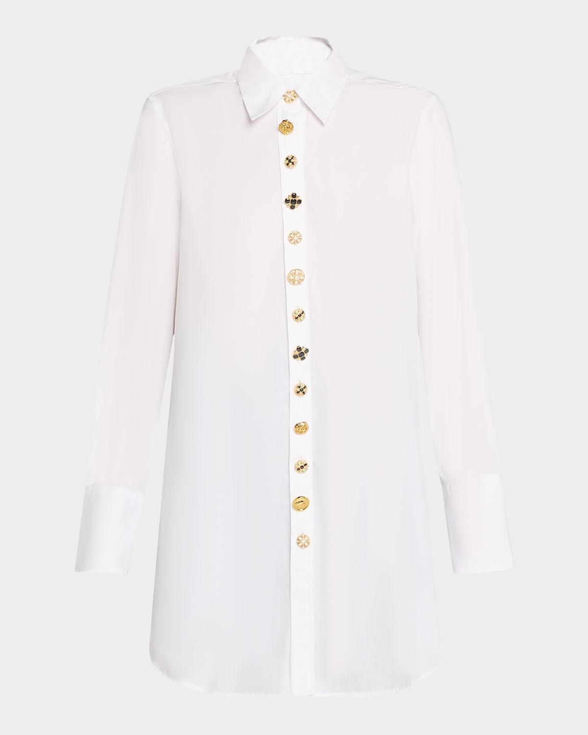 button luxe long classic shirt