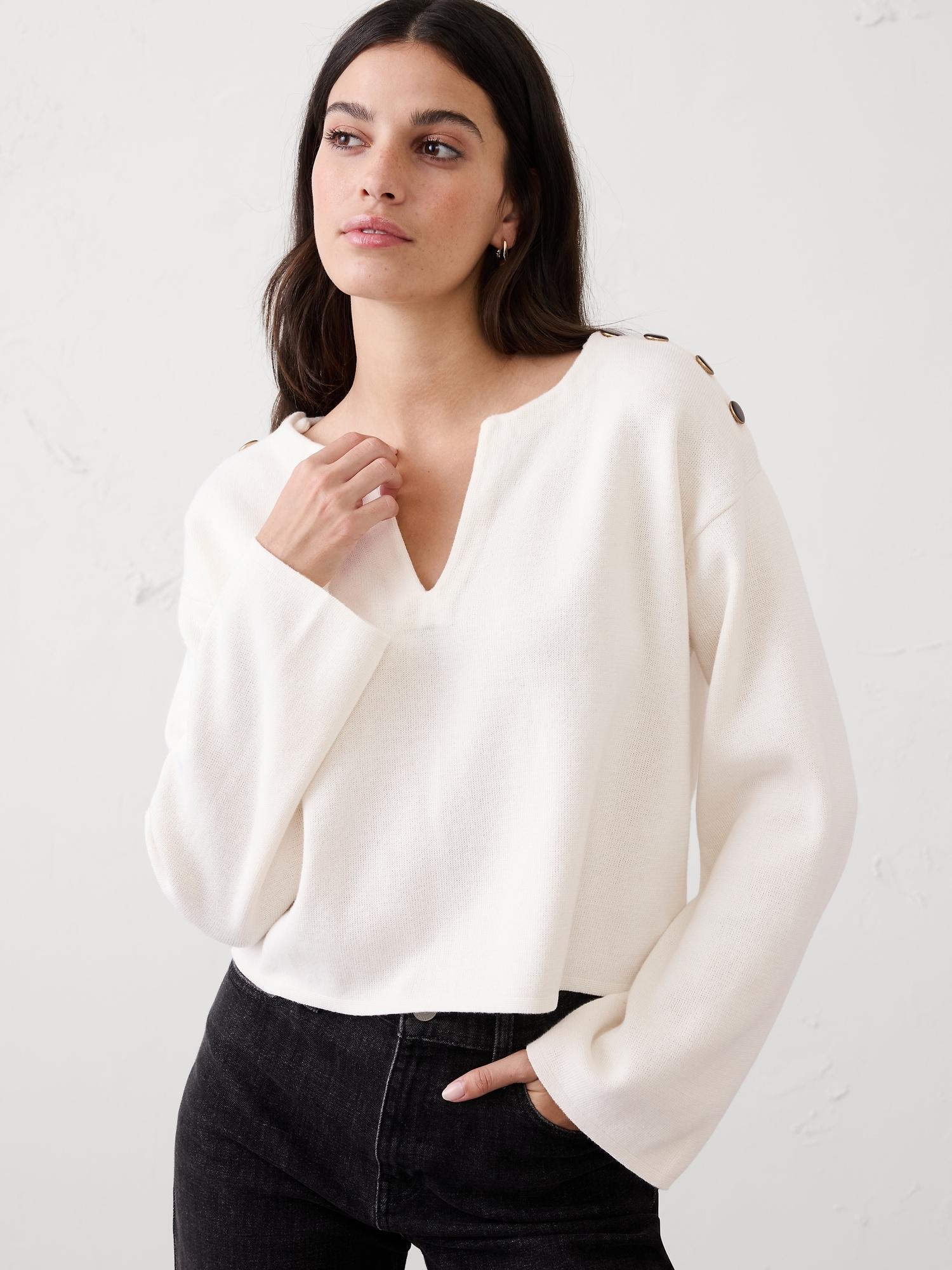 button notch-neck sweater