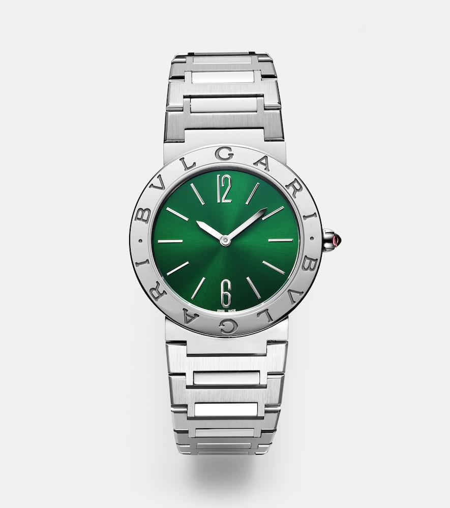 bvlgari bvlgari bvlgari lady 33mm stainless steel watch with rubellite