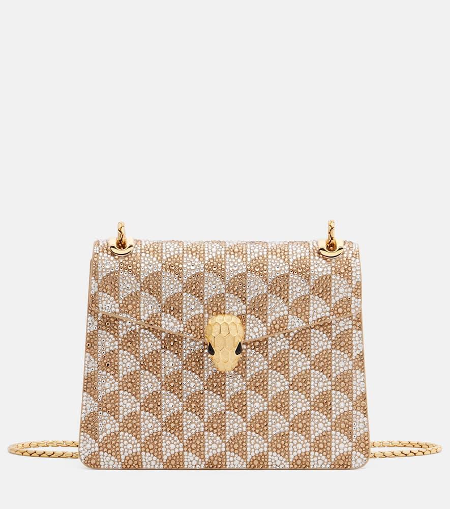 bvlgari serpenti forever embellished shoulder bag