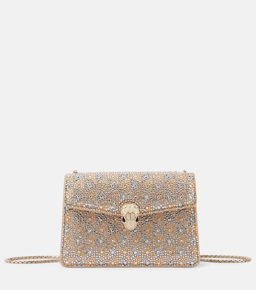 bvlgari serpenti forever mini embellished crossbody bag