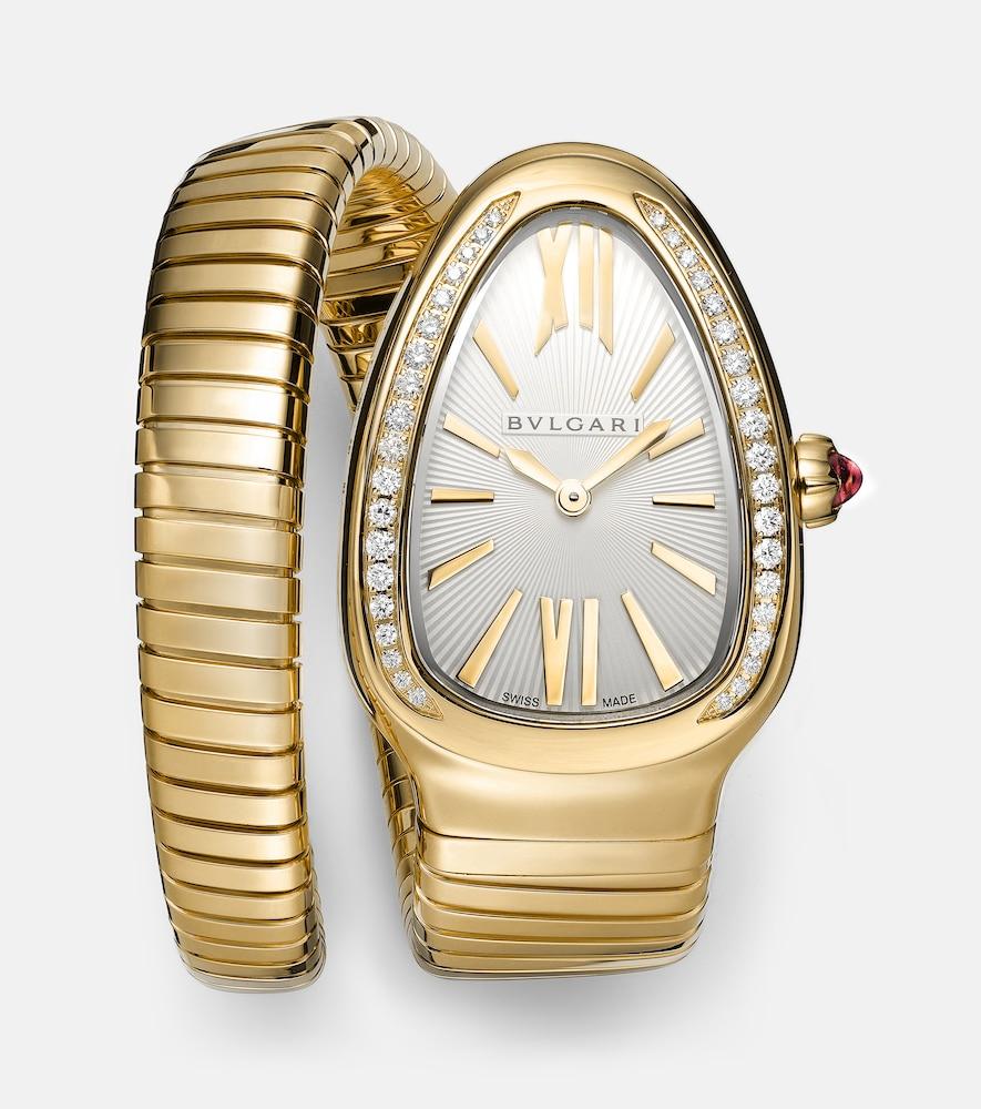 bvlgari serpenti tubogas 18kt gold watch with diamonds