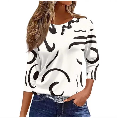 bxjx womens 3/4 length sleeve graphic shirts plus size crewneck blouse tops dressy casual shirts fall fashion clothes women's clothes khaki 3x