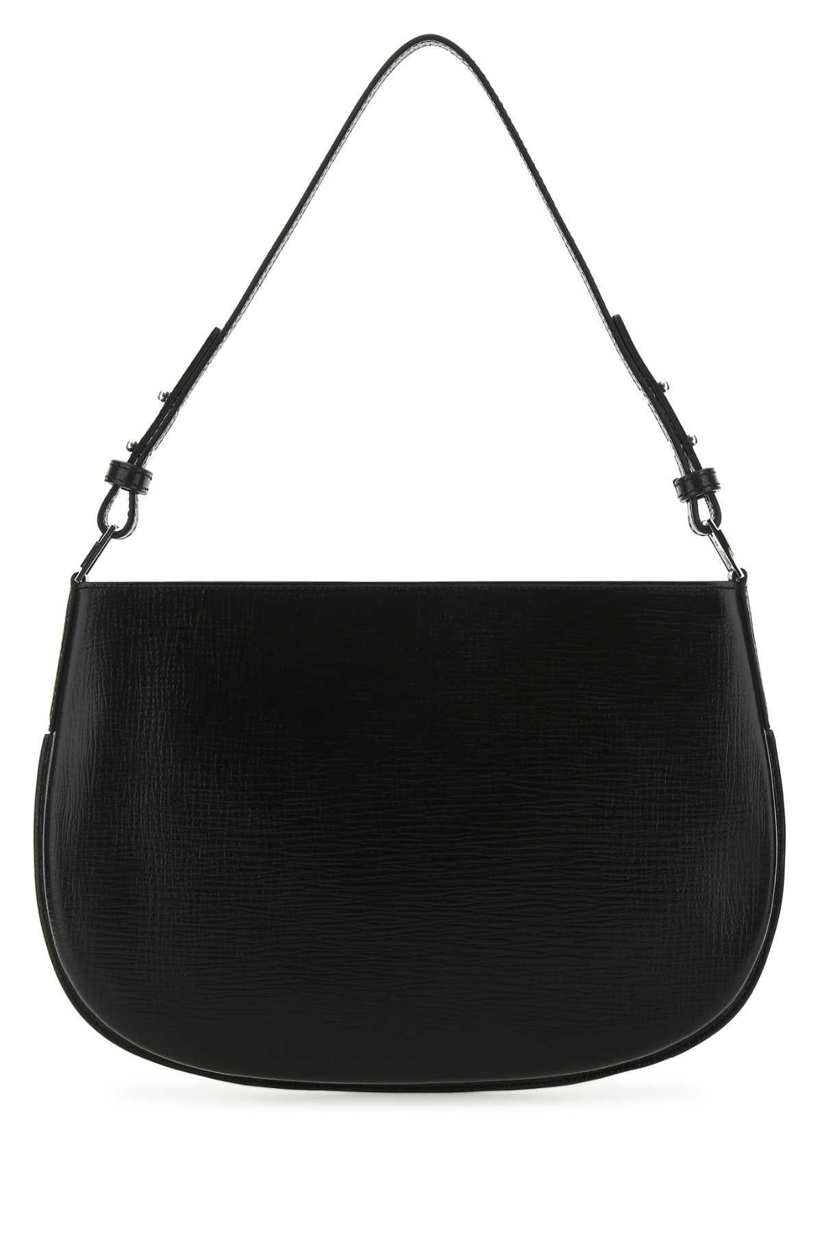 by far black leather issa handbag