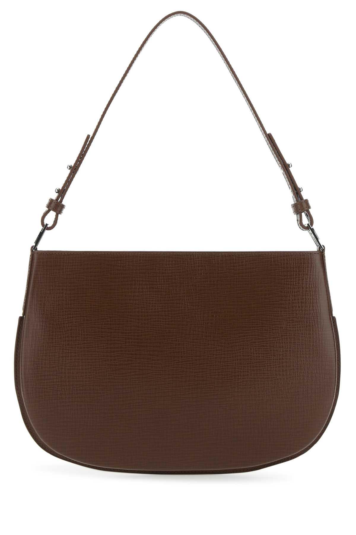 by far brown leather issa shoulder bag