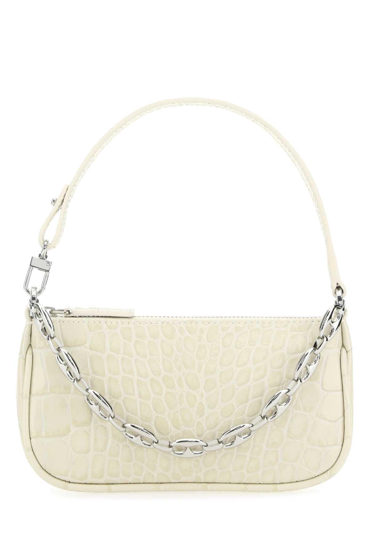 by far ivory leather mini rachel handbag