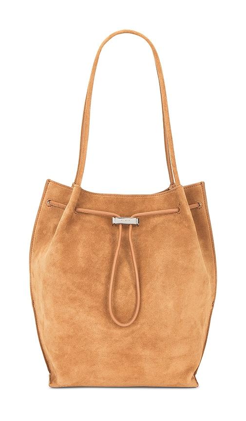 by far kayla suede shoulder bag in tan.