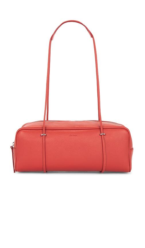 by far kimberly east-west shoulder bag in red.