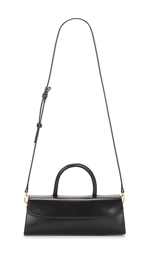 by far mini longa east-west bag in black.