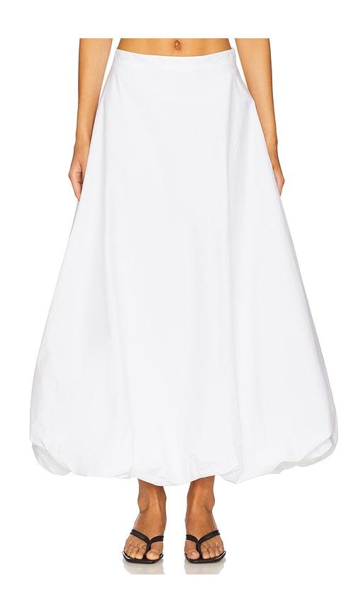 by malene birger aubrey skirt in white.