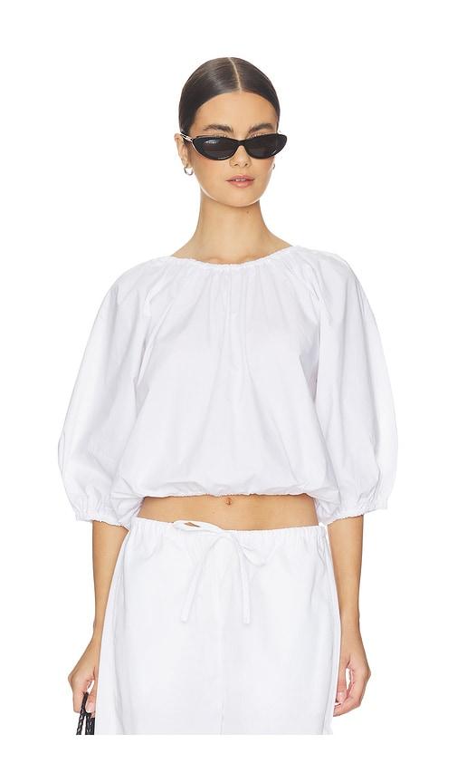 by malene birger lelow top in white.