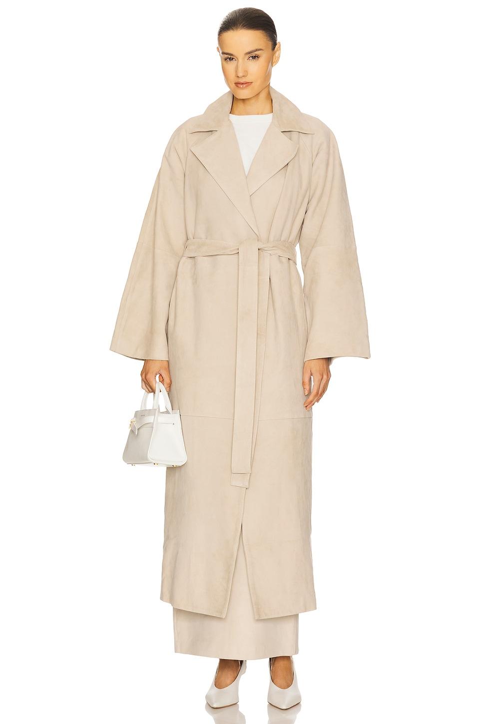 by marianna kofi suede trench coat