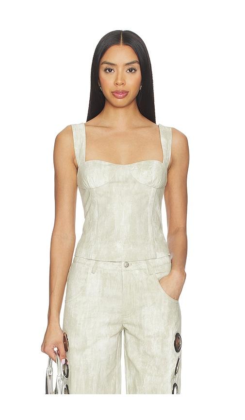 by.dyln archer top in white,sage.