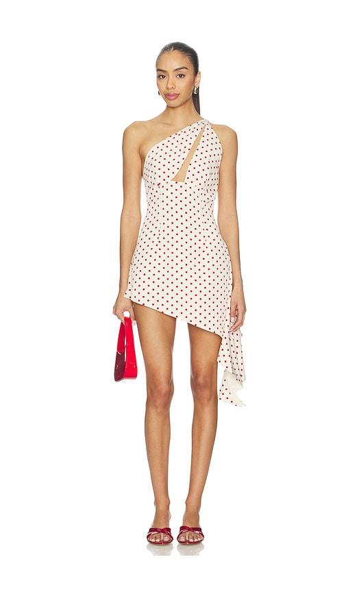 by.dyln elina mini dress in neutral,red.