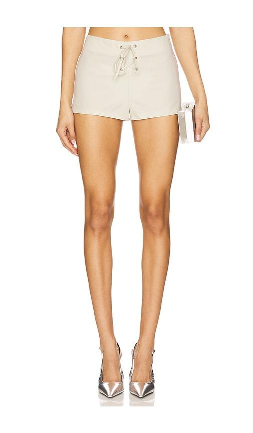 by.dyln emmeline micro shorts in beige.
