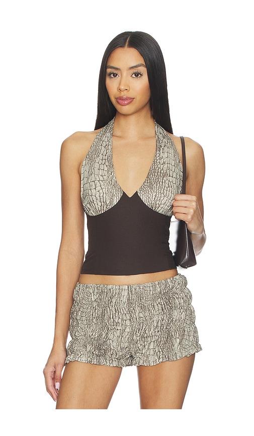 by.dyln harmony top in chocolate,grey.