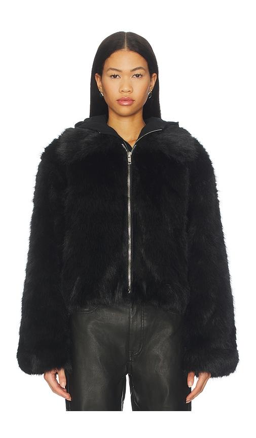 by.dyln kallie faux fur jacket in black.