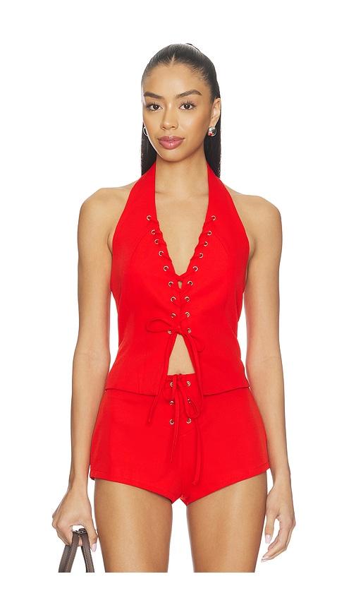 by.dyln mila top in red.