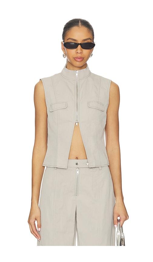 by.dyln tasha vest in grey.