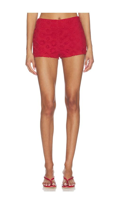 by.dyln x revolve aisling micro short in red.