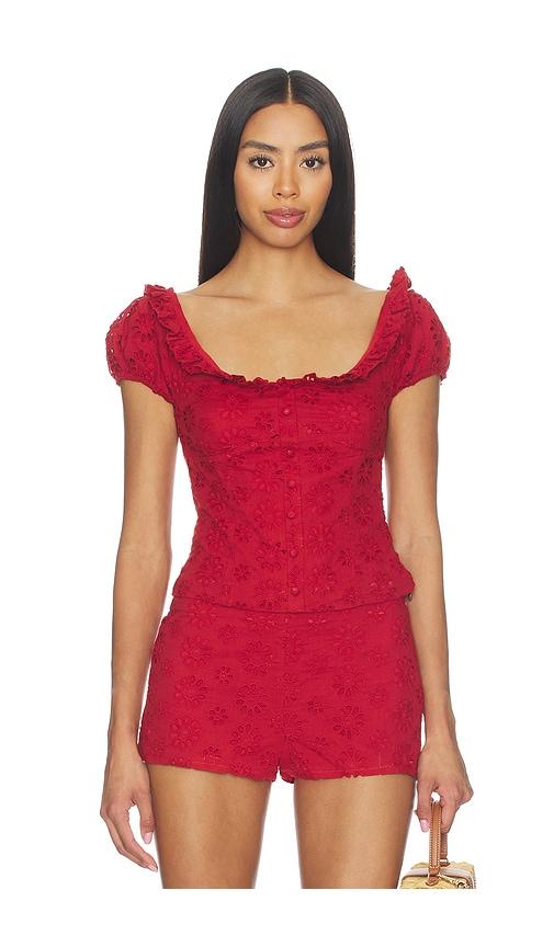 by.dyln x revolve aisling top in red.
