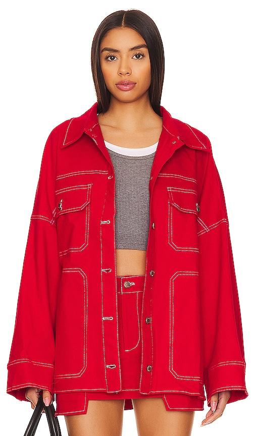 by.dyln x revolve cooper jacket in red.