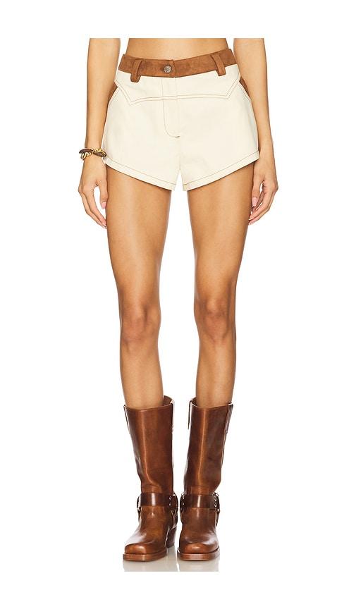 by.dyln x revolve donella micro shorts in cream.