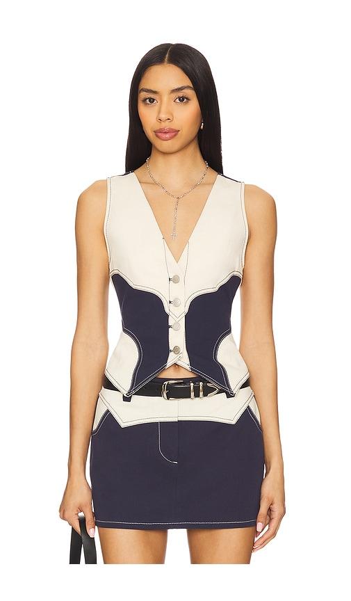 by.dyln x revolve donella vest in ivory,navy.