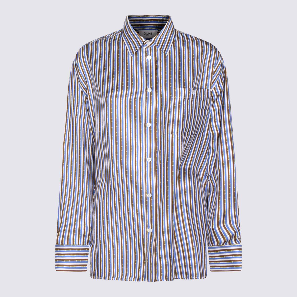 céline shirts blue/brown/ivory _si - women