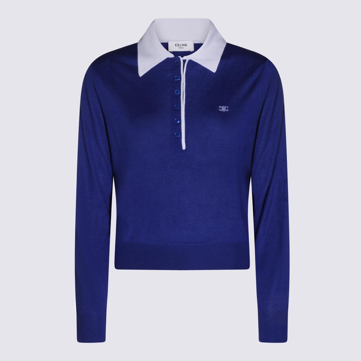 céline sweaters royal blue/white _ws si - women