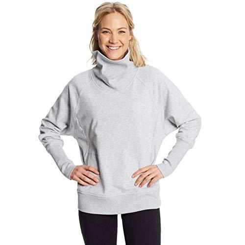 c9 champion womens long sleeve french terry top yoga shirt, heather gray, medium us
