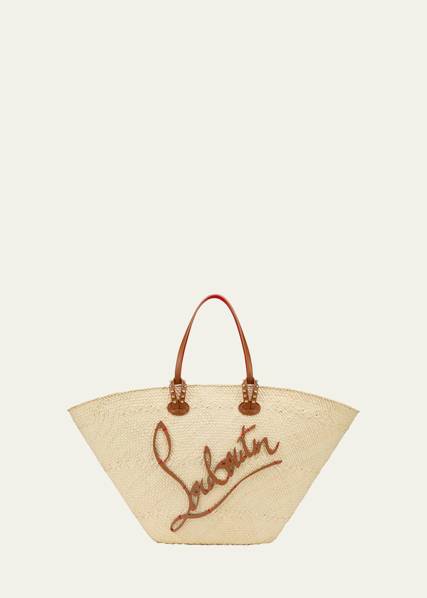 cabata large basket tote bag in raffia and leather