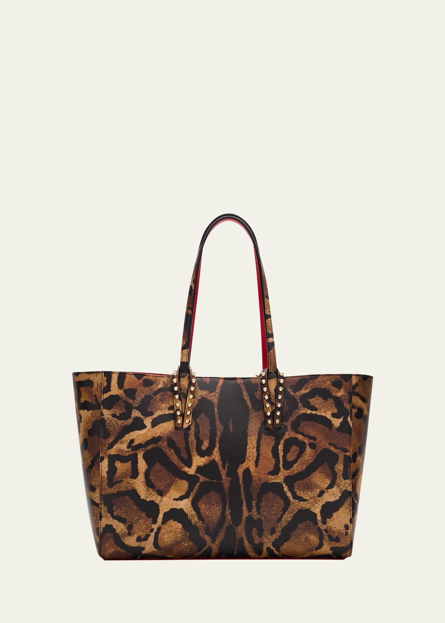 cabata small tote bag in bengal-print leather