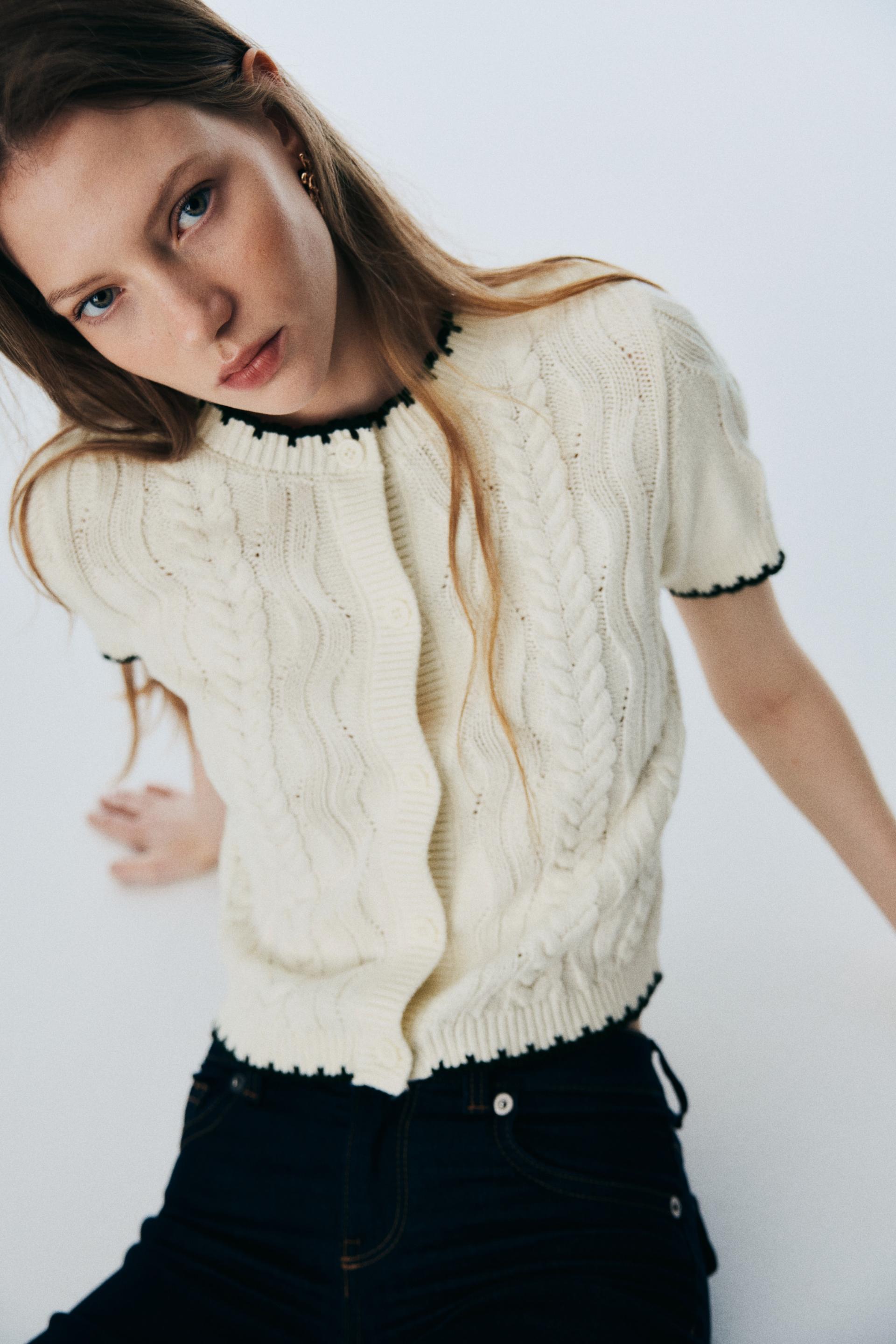 cable-knit cardigan