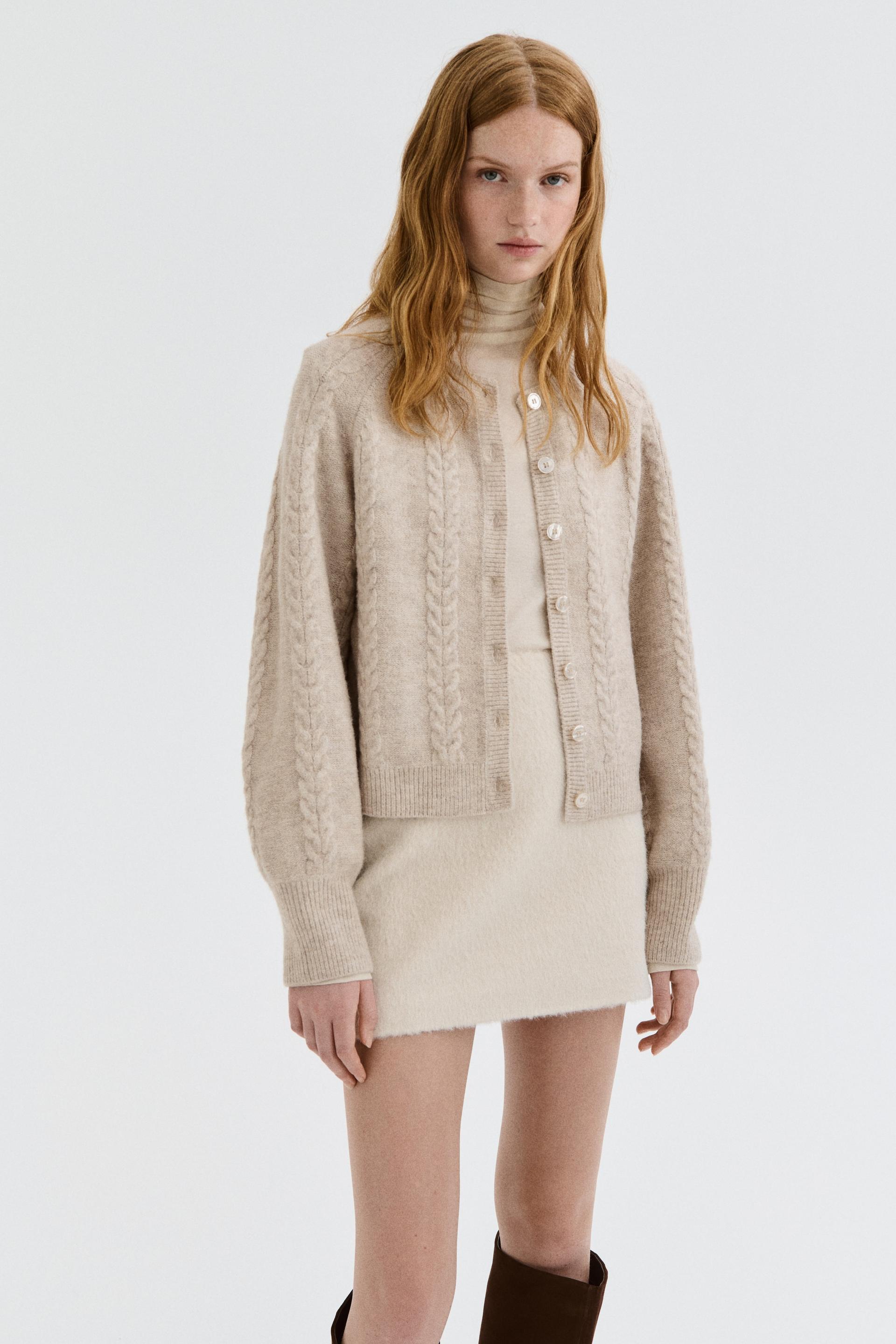 cable-knit cardigan