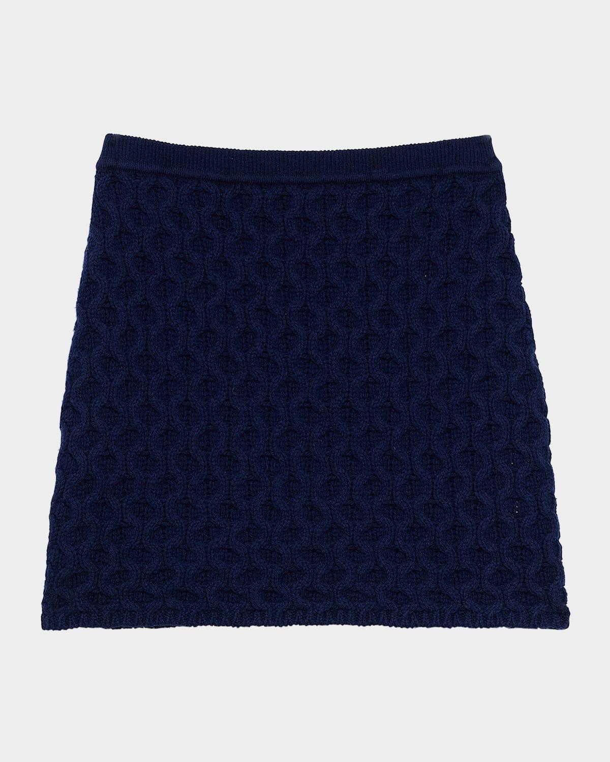 cable-knit felted wool-cashmere mini skirt