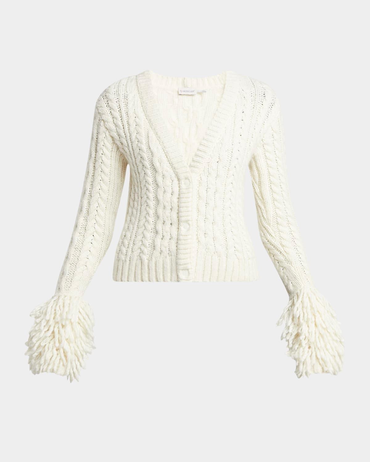 cable-knit fringe cardigan